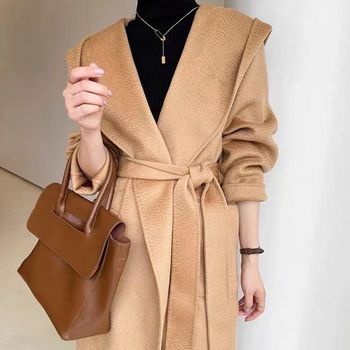 Water Ripple Cashmere Women's Long Reversible Cashmere Coat