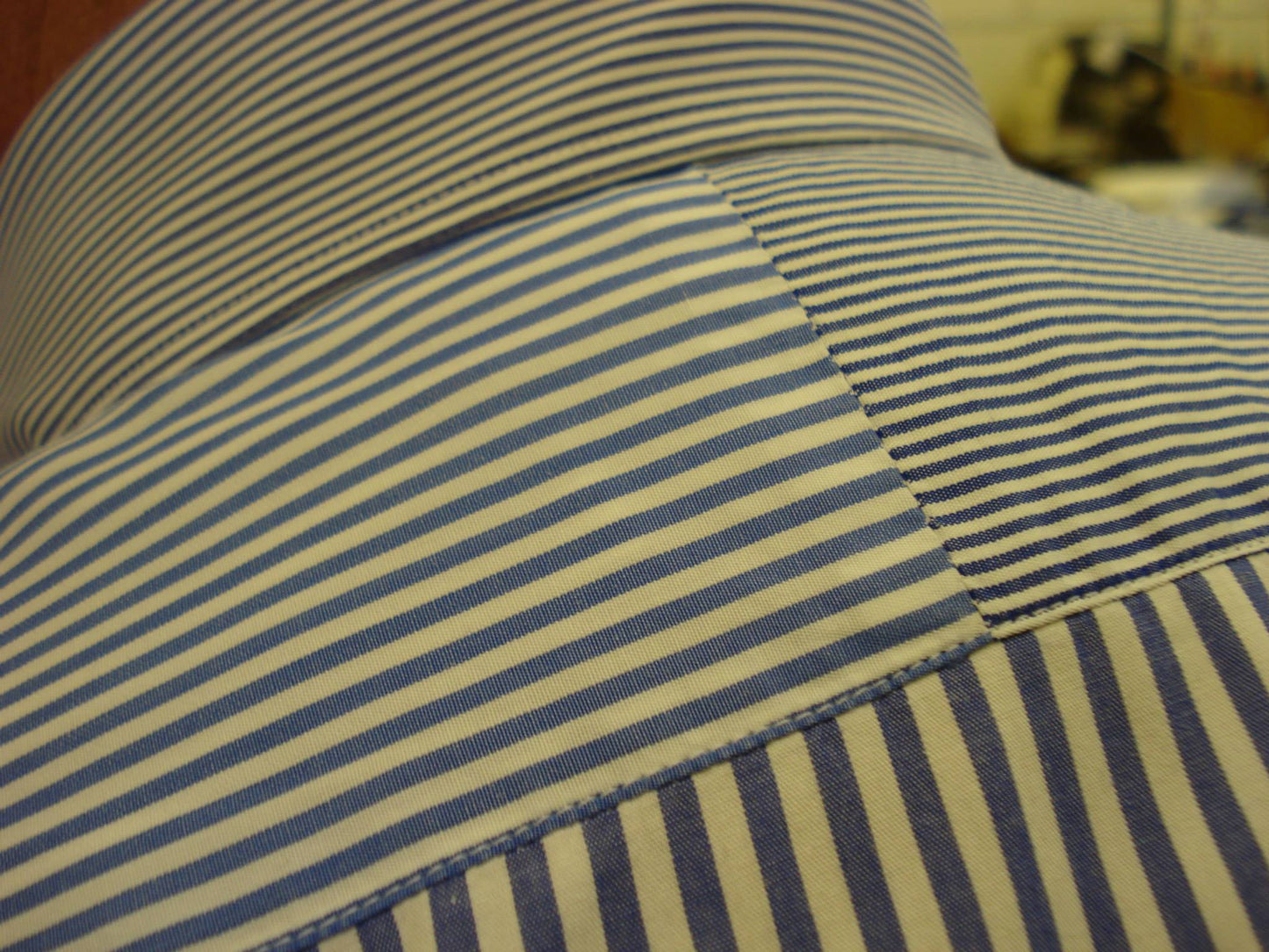 Casual Striped White & Blue Slim-fitting Shirt