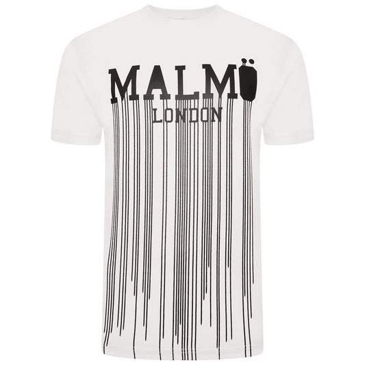 Malmo London White T-shirt with Black artistic drips