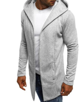 Grey Extra long Hooded Sweater