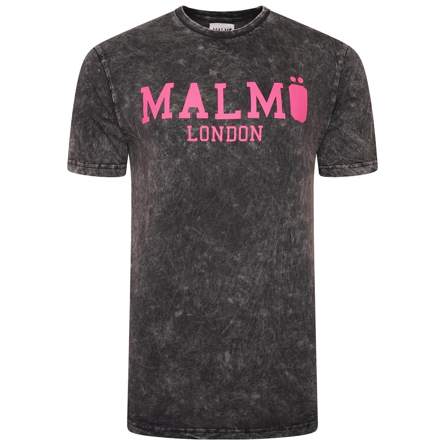 Malmo London White T-shirt with Black artistic drips