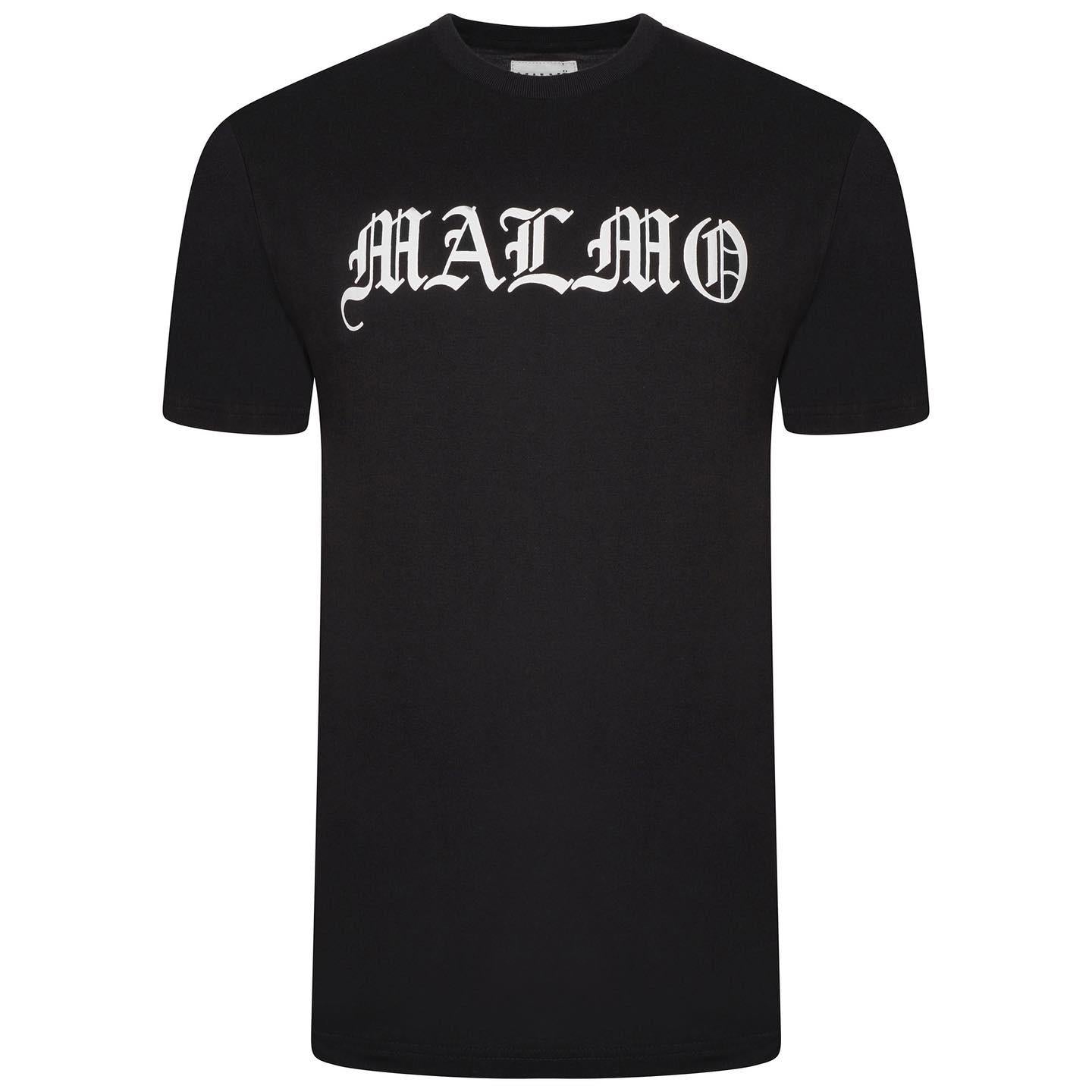 Malmo London White T-shirt with Black artistic drips