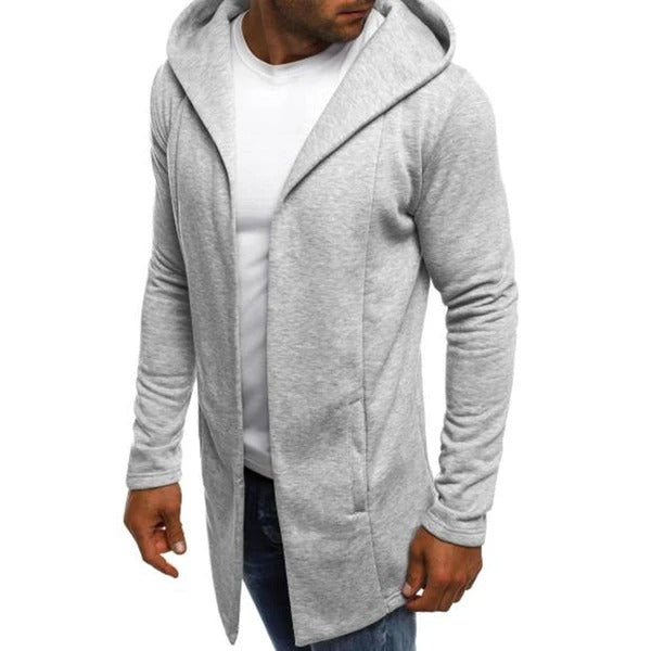 Grey Extra long Hooded Sweater