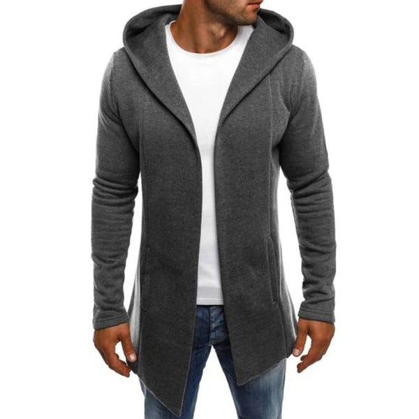 Grey Extra long Hooded Sweater