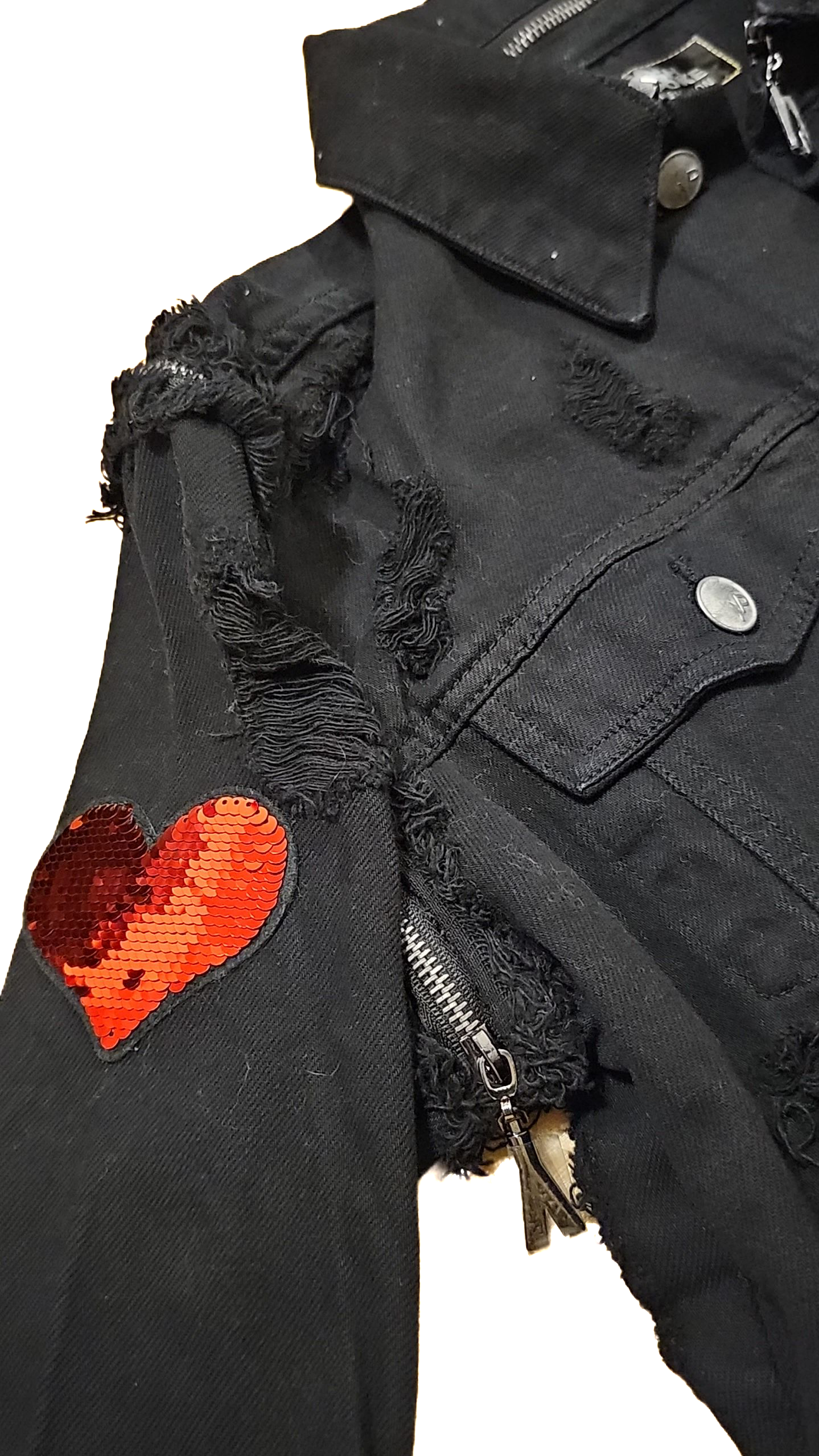 Black Luxury Street Denim Jacket