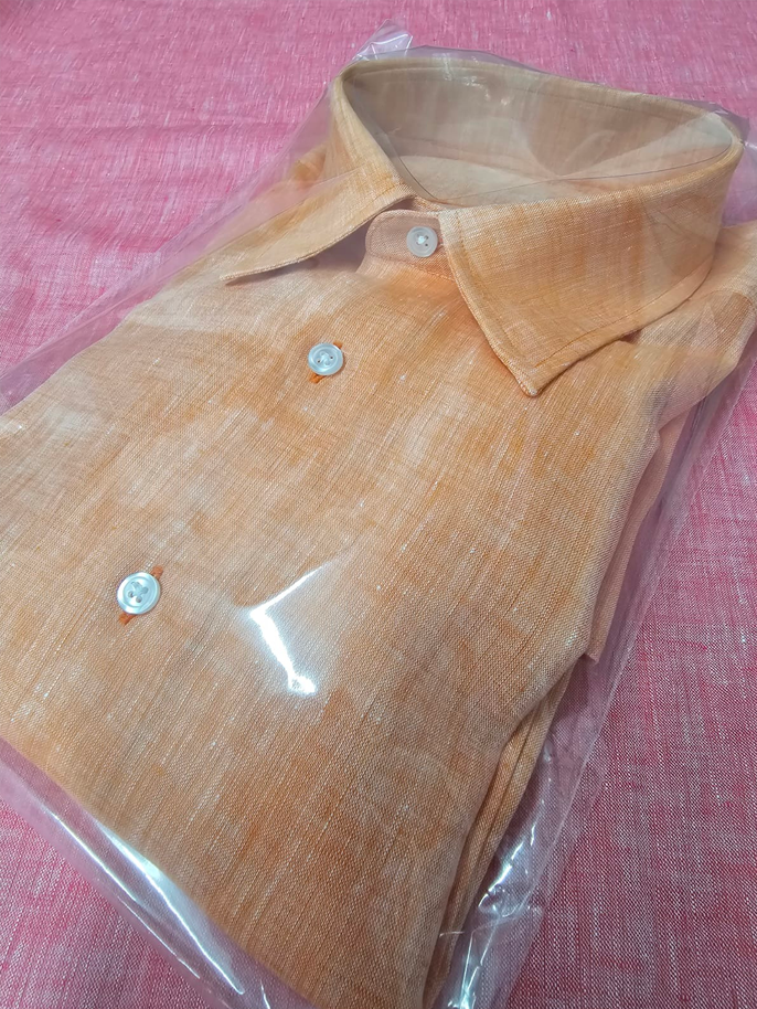 Orange Linen Light Summer Shirt