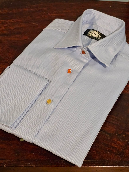 The Chakra Crystal Button Premium Herringbone Twill Shirt