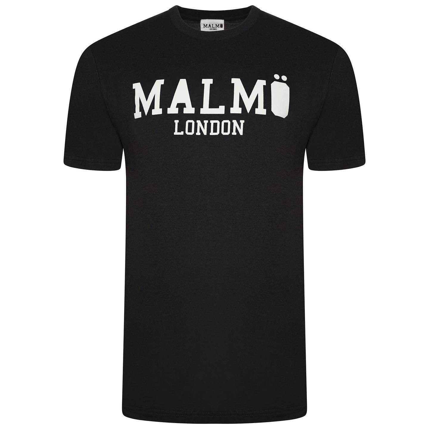 Malmo London White T-shirt with Black artistic drips