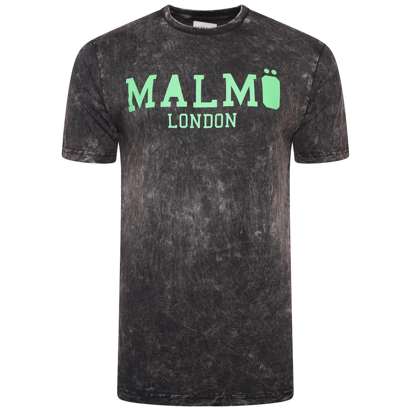 Malmo London White T-shirt with Black artistic drips