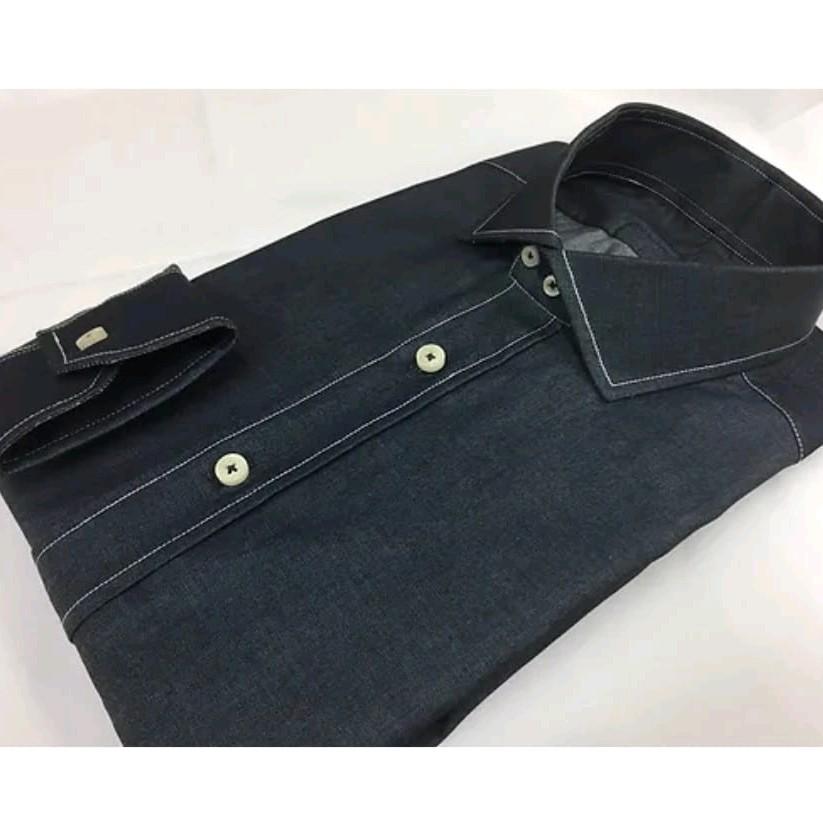 Denim Cotton Plain Slim-fitting Designer Shirt