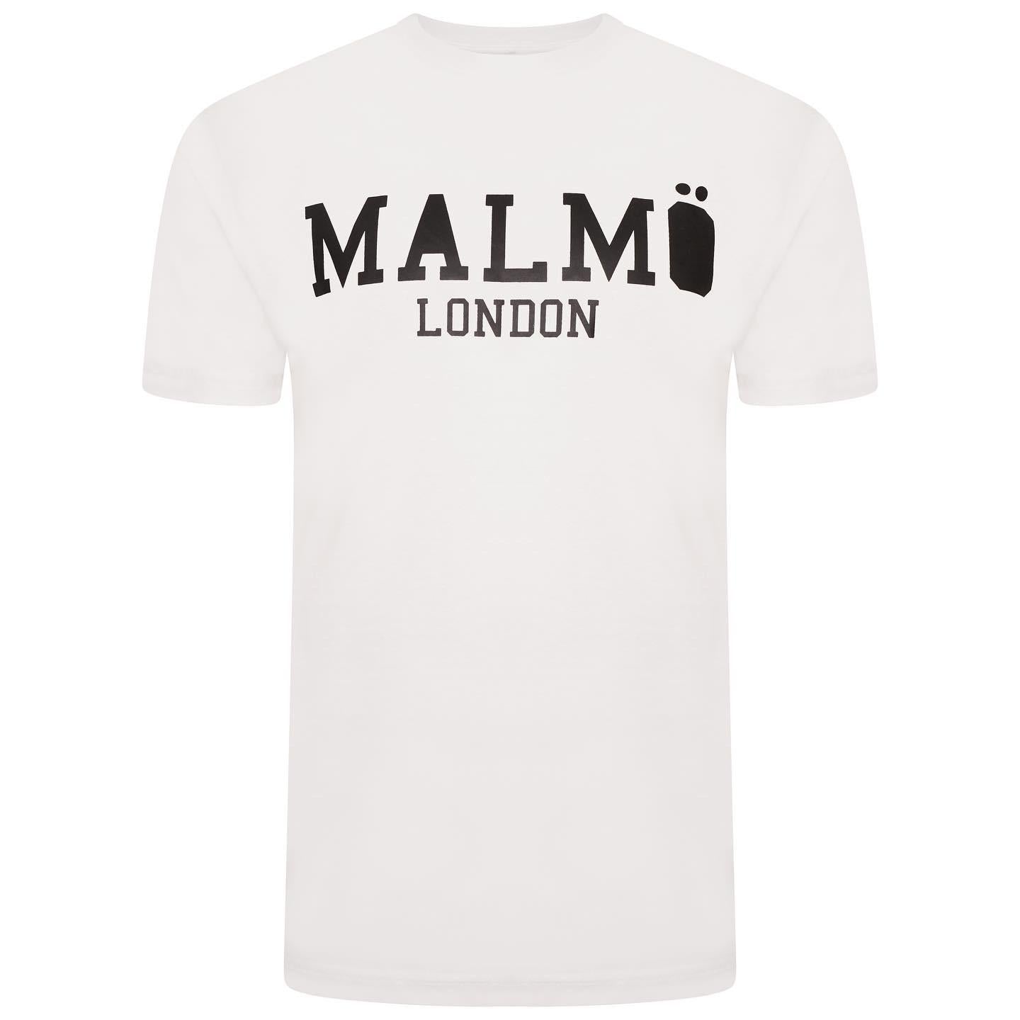 Malmo London White T-shirt with Black artistic drips